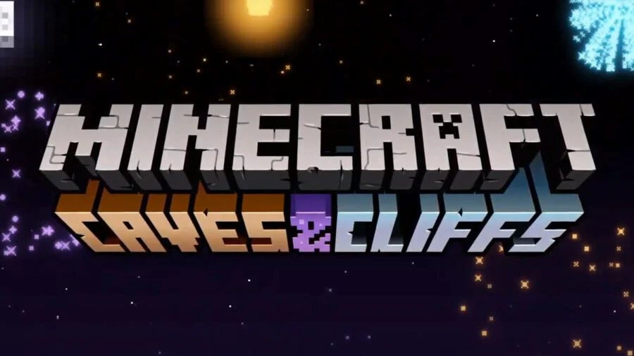 Minecraft Caves and Cliffs Theme Update Logo
